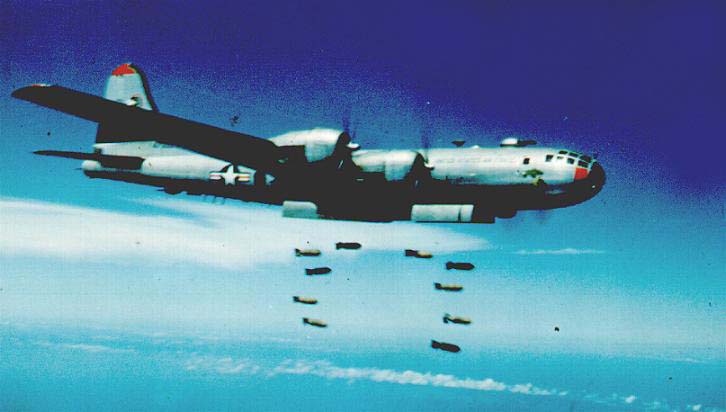 B-29 unloading over North Korea