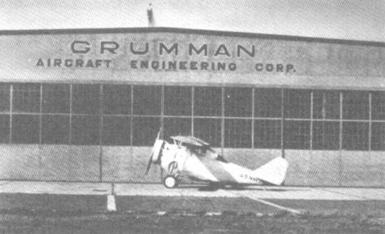 XFF-1 sits in front of Grumman's Curtiss Field facility