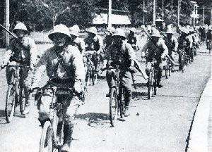 Japanese troops entering Batavia, Java 1942