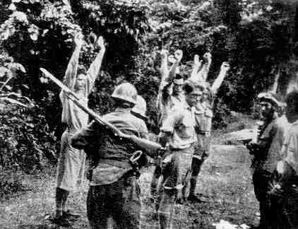 A group of Dutch KNIL soldiers is being captured, Java 1942