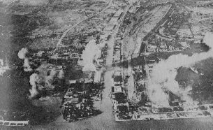 Bombardment of Soerabaja by the Japanese planes, Java 1942