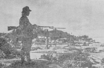 The Japanese soldier on guard on Tarakan Island, 1942