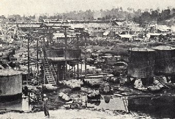 Oil fields on Tarakan Island, 1942