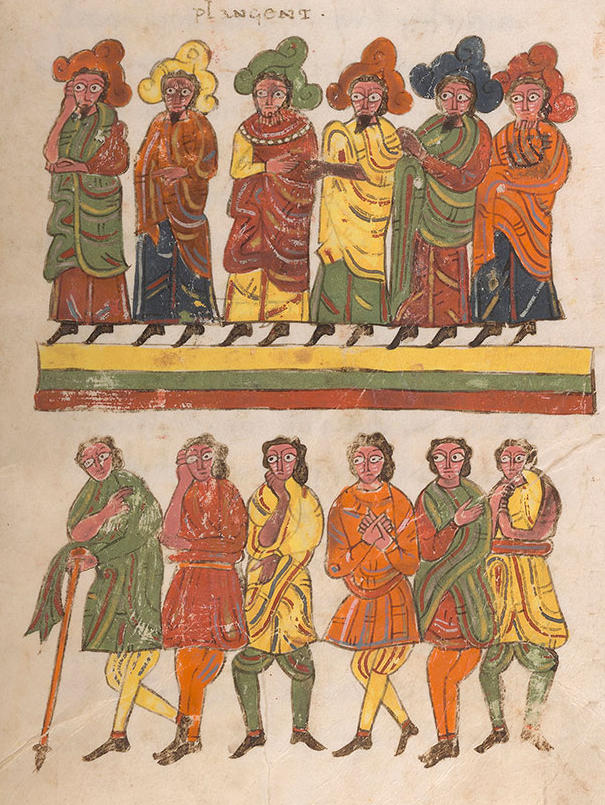 Kings and Merchants Mourn Babylon, San Miguel Beatus Codex, Beatus of Liébana, Spain.