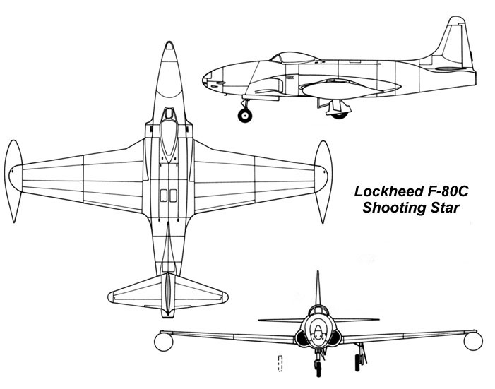 F-80C Three View