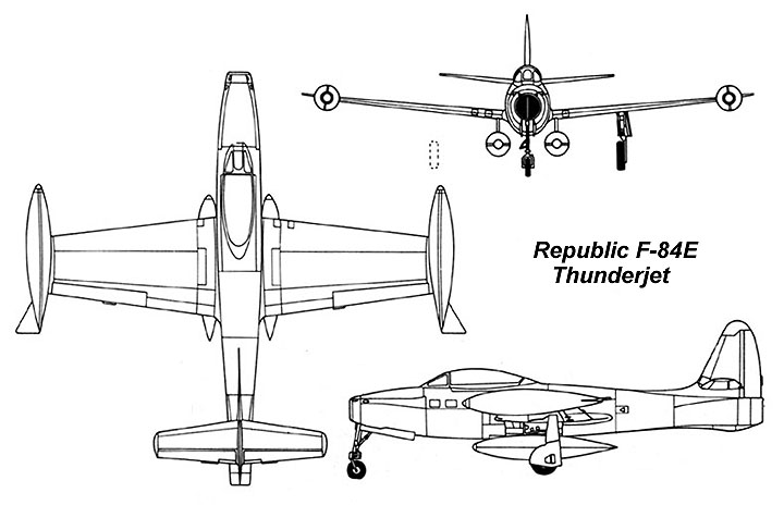 F-84E Three View