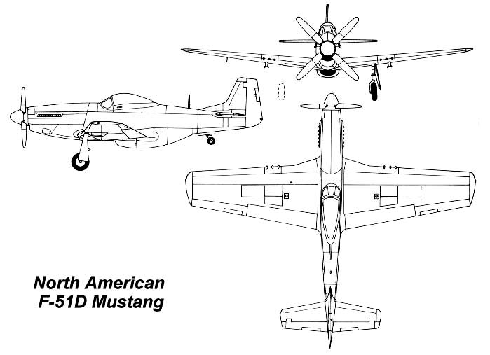 F-51D Three View