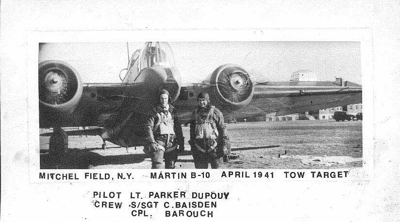 Chuck with B-10, Mitchell Field, early 1941